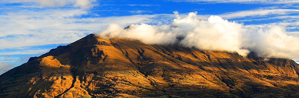 Evening light on Cecil Peak, near Queenstown, South Island, New Zealand