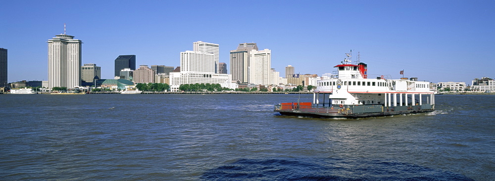 City skyline and the Mississippi River, New Orleans, Louisiana, United States of America, North America