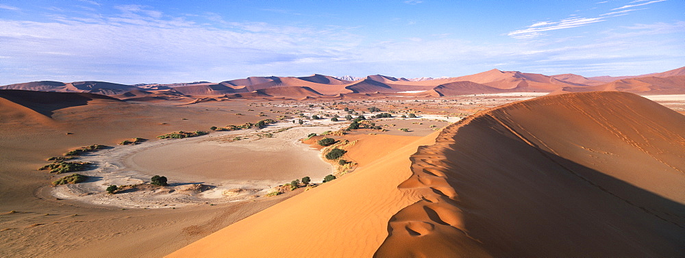 Parabolic sand dune formations, Sossusvlei, Namib-Naukluft Park, Namibia, Africa