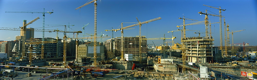 Europe's largest building site of 68000 square metres, at the Potsdama Platz in the city of Berlin, Germany, Europe