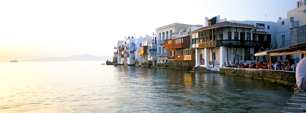 Little Venice, Mykonos Town, Mykonos, (Mikonos), Greek Islands, Greece, Europe