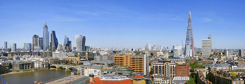 City of London panorama and The Shard, London, England, United Kingdom, Europe