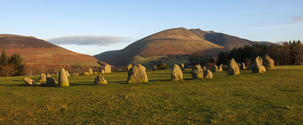 Saddleback (Blencathra), from Castlerigg Stone Circle, Lake District National Park, Cumbria, England, United Kingdom, Europe