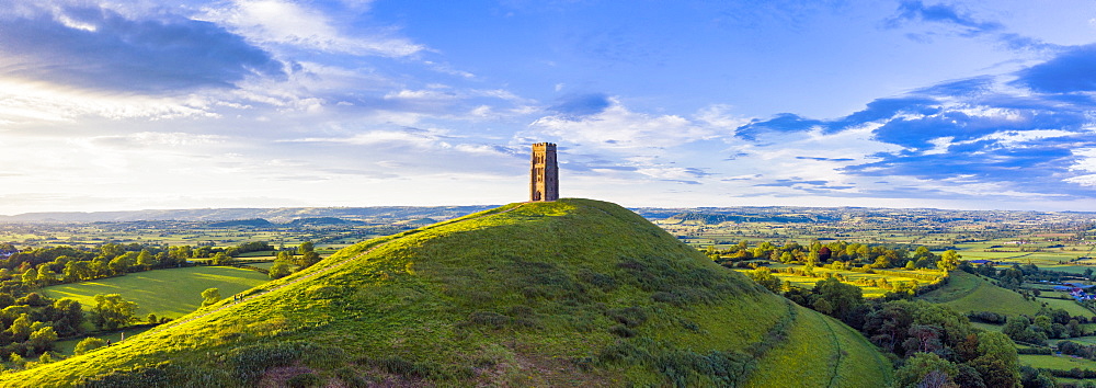 St. Michael's Church Tower on Glastonbury Tor, Glastonbury, Somerset, England, United Kingdom, Europe