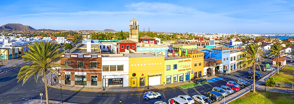 Colourful buildings in Corralejo, Fuerteventura, Canary Islands, Spain, Atlantic, Europe