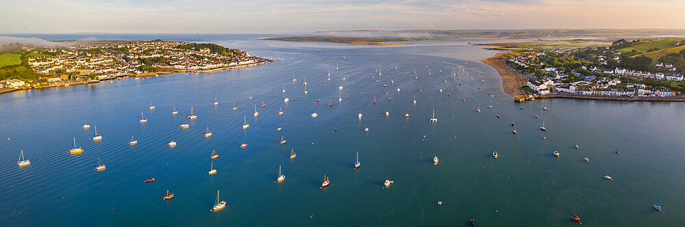 Aerial view of the Taw-Torridge Estuary, between the towns of Appledore and Instow, North Devon, England, United Kingdom, Europe