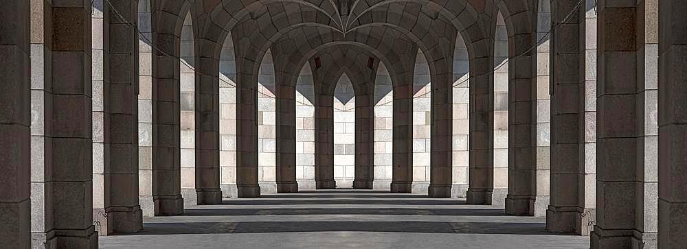 Arcade tour of the Congress Hall, unfinished monumental building of the National Socialists on the former Nazi Party Rally Grounds, 1933-1945, Composing, Nuremberg, Middle Franconia Bavaria, Germany, Europe