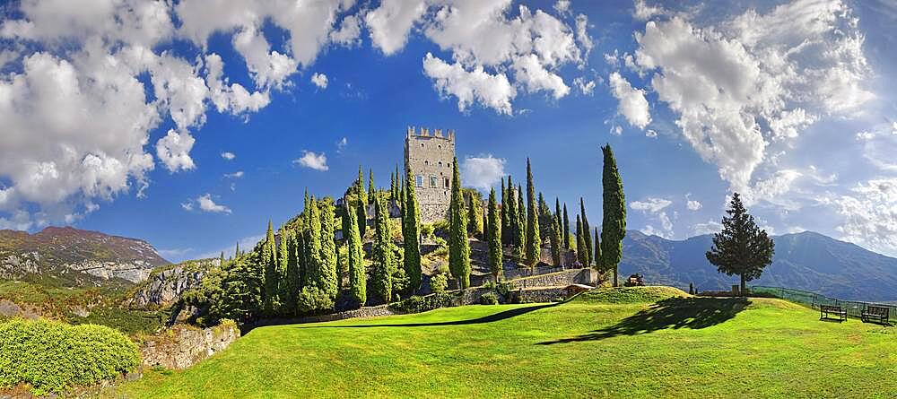 Medieval castle ruins Castello di Arco, Arco, Valle de Sarco, Lake Garda North, Trento, Trentino-Alto Adige, Italy, Europe