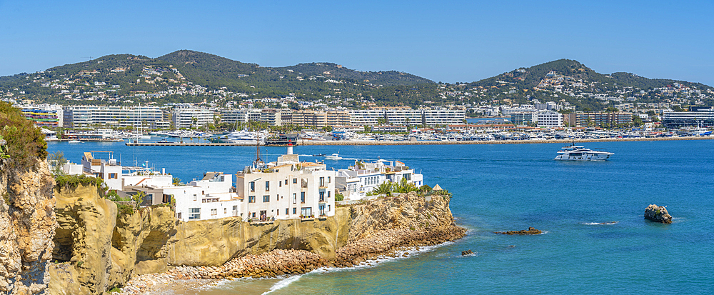 View from Dalt Vila to sea, Ibiza Town, Eivissa, Balearic Islands, Spain, Mediterranean, Europe