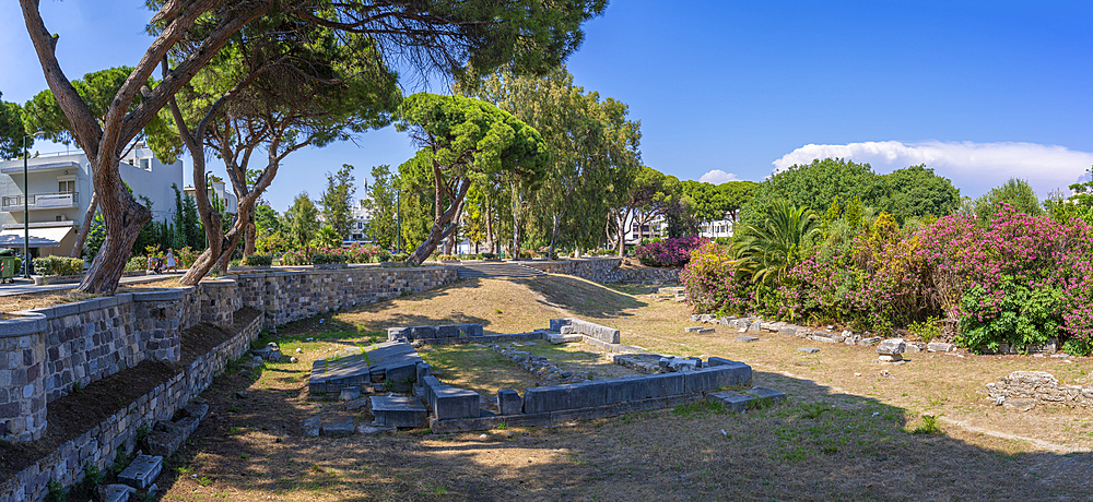 View of Altar of Dionysus, Kos Town, Kos, Dodecanese, Greek Islands, Greece, Europe