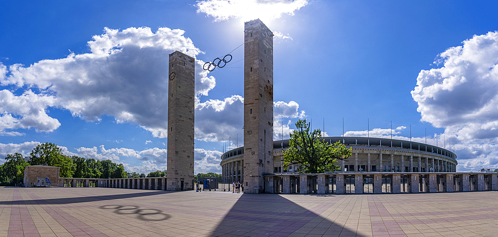 View of exterior of Olympiastadion Berlin, built for the 1936 Olympics, Berlin, Germany, Europe