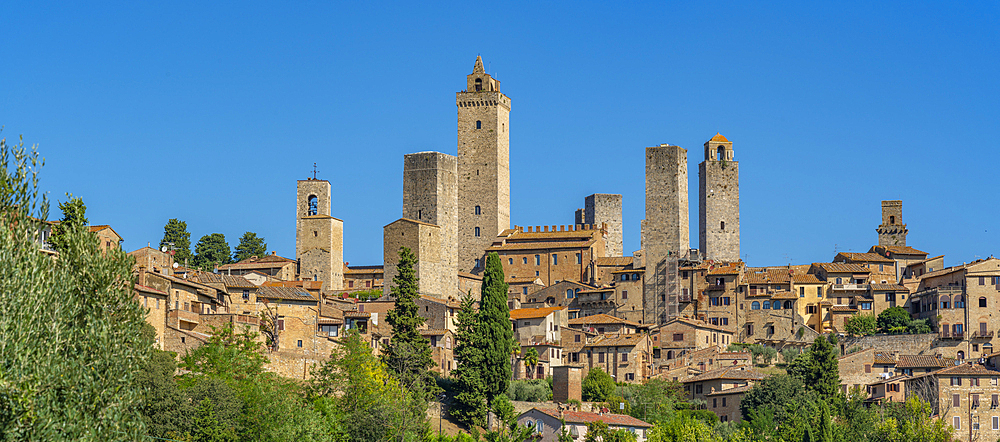 View of San Gimignano skyline, San Gimignano, UNESCO World Heritage Site, Province of Siena, Tuscany, Italy, Europe