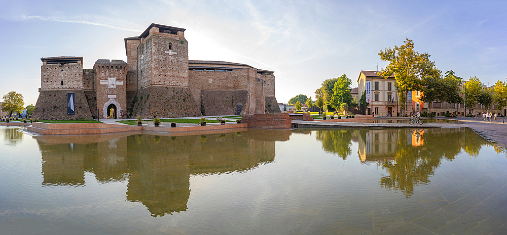 View of Rocca Malatestiana from Piazza Malatesta, Rimini, Emilia-Romagna, Italy, Europe