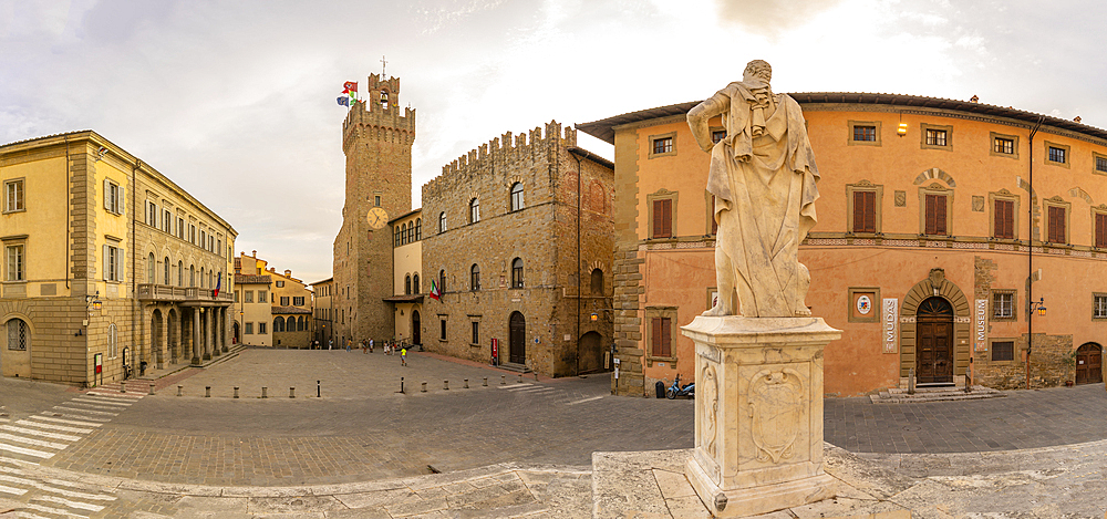 View of Palazzo dei Priori from Arezzo Cathedral, Arezzo, Province of Arezzo, Tuscany, Italy, Europe