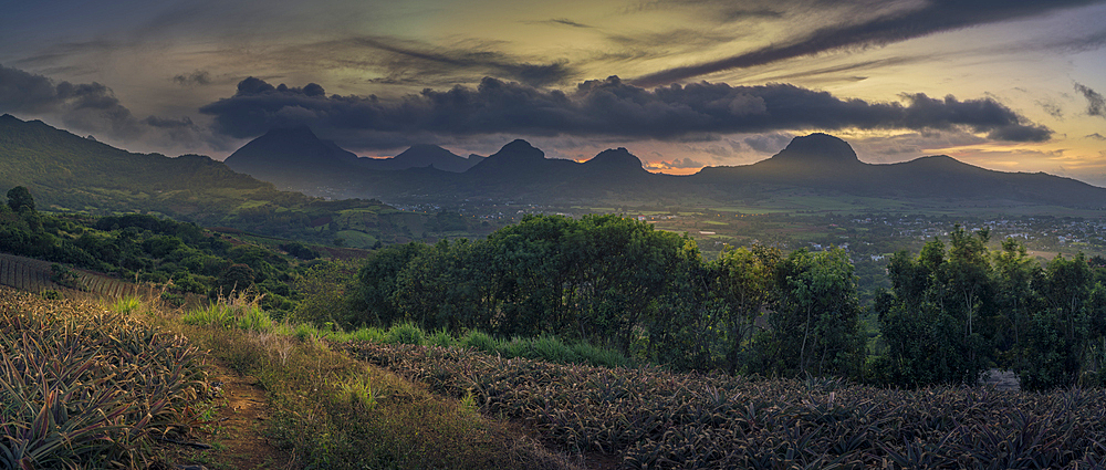 View of Pieter Both and Long Mountain, Nouvelle Decouverte, Mauritius, Indian Ocean, Africa