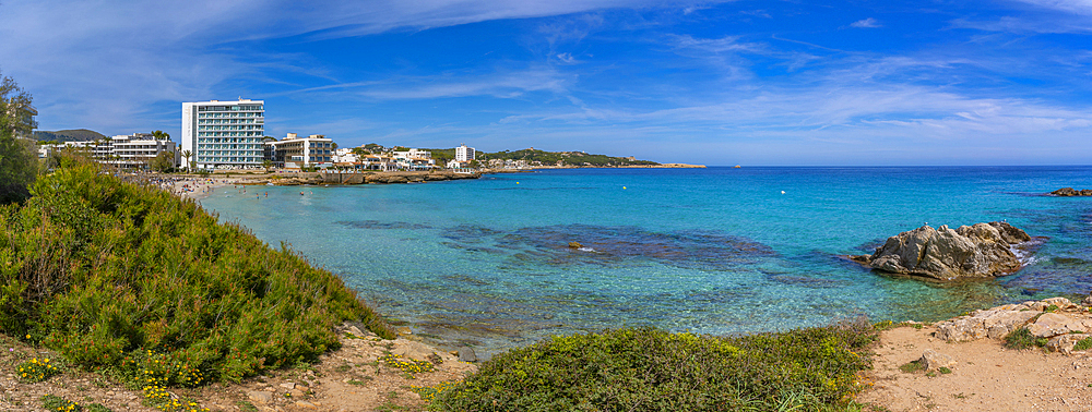 View of seaside resort of Cala Rajada, Majorca, Balearic Islands, Spain, Mediterranean, Europe