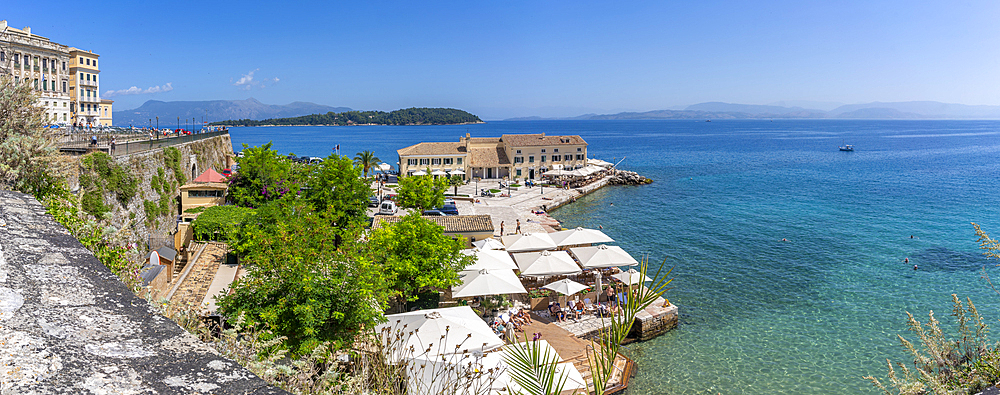 View of Faliraki Corfu in Corfu Town, Corfu, Ionian Sea, Greek Islands, Greece, Europe