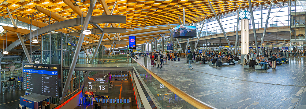 View of interior of departure lounge at Oslo Airport, Oslo, Norway, Scandinavia, Europe