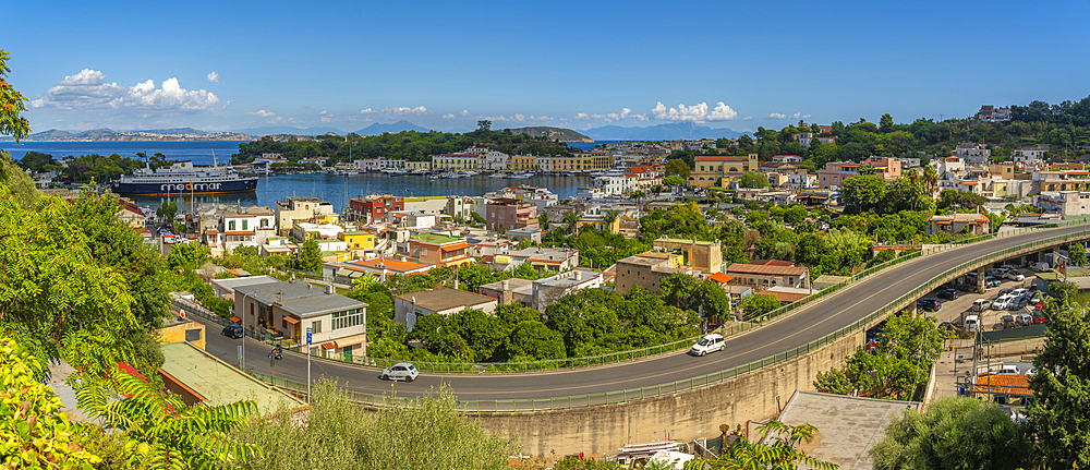 Elevated view of Porto d'Ischia (Port of Ischia), Island of Ischia, Campania, Italy, Europe