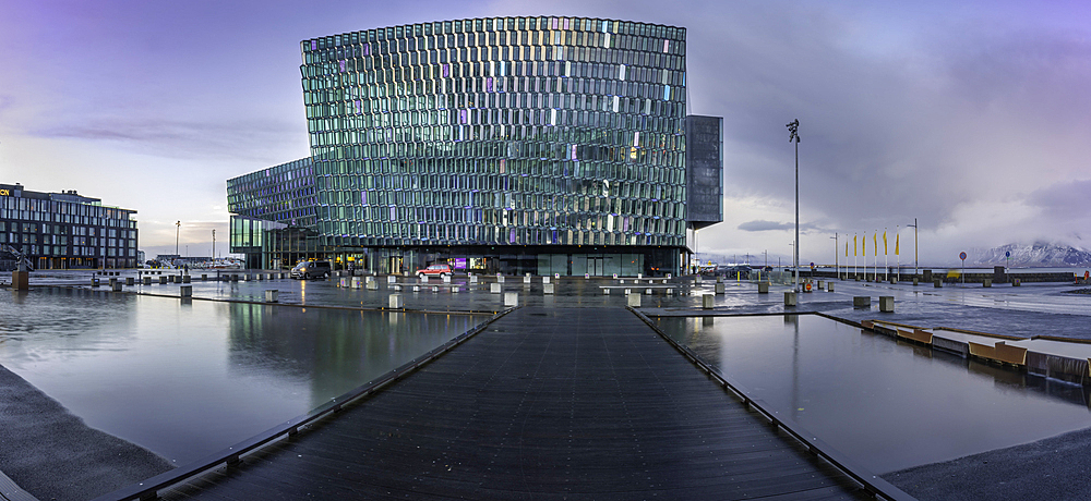 View of the Harpa Concert Hall and Conference Centre, Reykjavík, Iceland, Europe