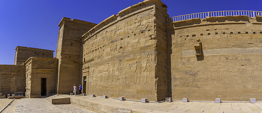 View of Temple at Philae on a sunny day, Aswan, Nubia, Egypt, North Africa, Africa
