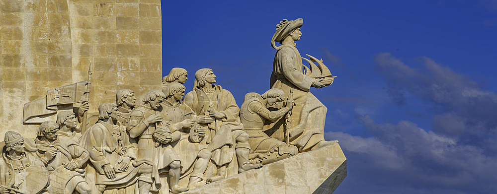 View of Monument to the Discoveries (Padrão dos Descobrimentos) on a sunny day, Lisbon, Portugal, Europe