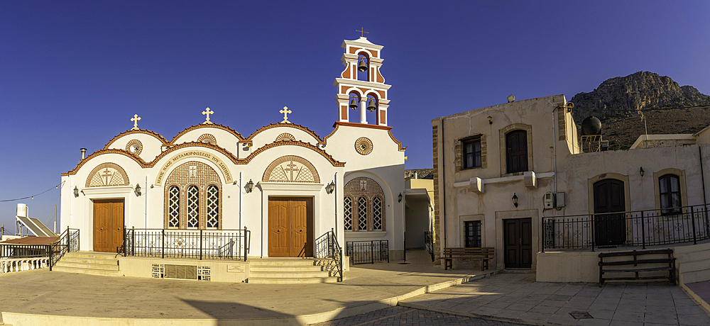 View of Church of the Metamorphosis of the Savior in Piskopiano village, Piskopiano, Crete, Greek Islands, Greece, Europe
