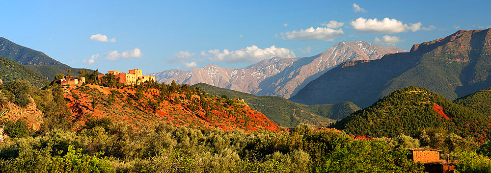 The hotel Kasbah Bab Ourika, Ourika Valley, Atlas Mountains, Morocco, North Africa, Africa