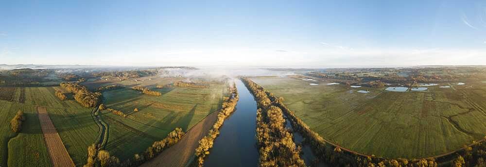 Sunrise over Adour River, Les Landes, Nouvelle-Aquitaine, France, Europe