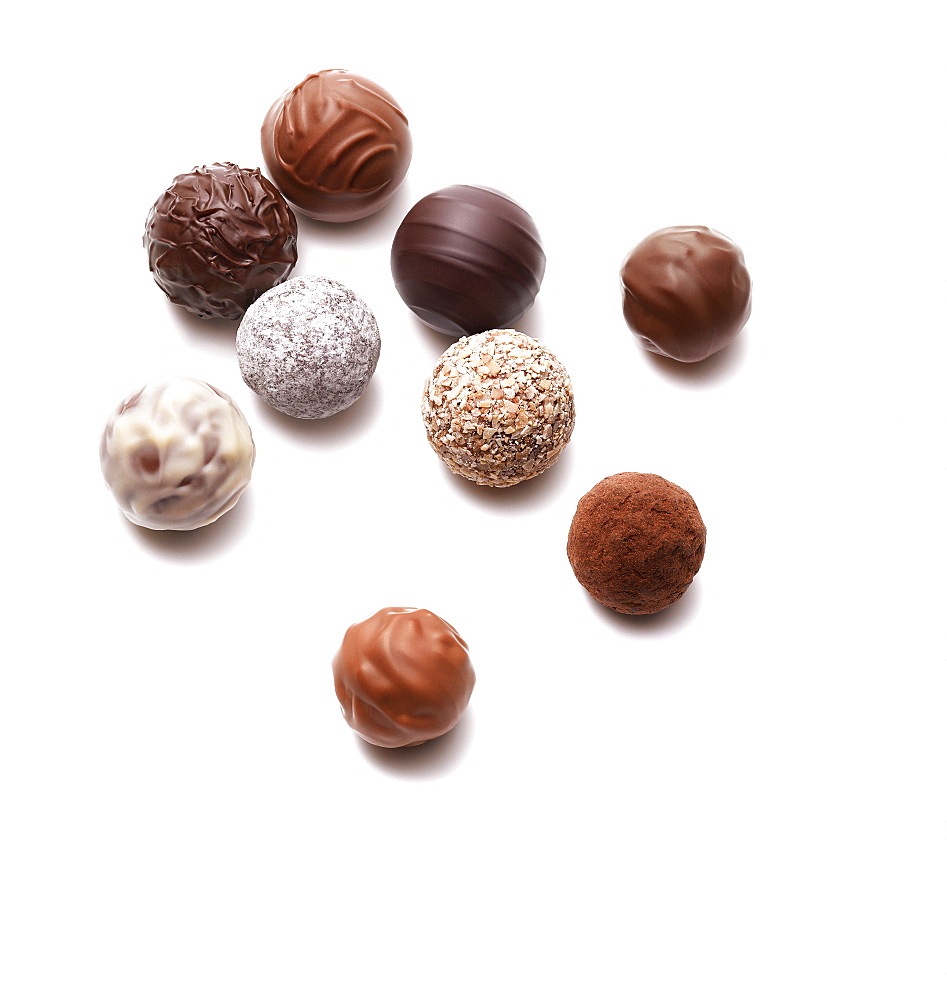 Different pralines and truffles, Confectionery