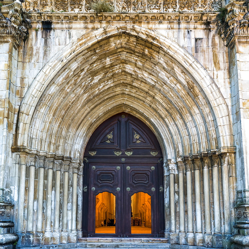 Entrance to the Alcobaca Monastery, Alcobaca, Portugal