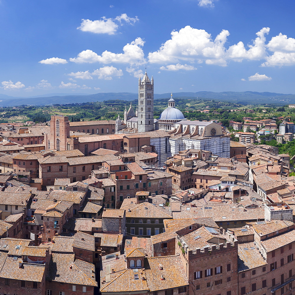 Old town with Santa Maria Assunta Cathedral, Siena, UNESCO World Heritage Site, Siena Province, Tuscany, Italy, Europe