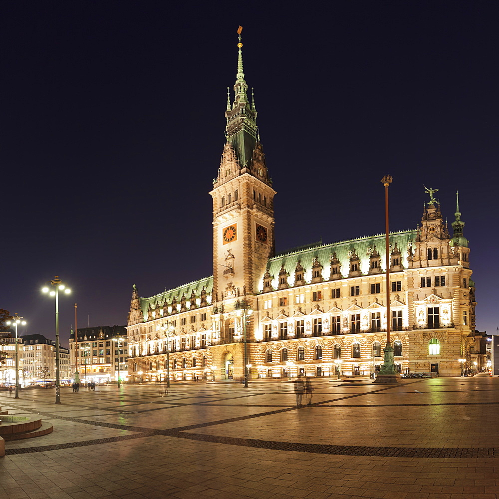 Rathaus (city hall) at Rathausmarkt place, Hamburg, Hanseatic City, Germany, Europe