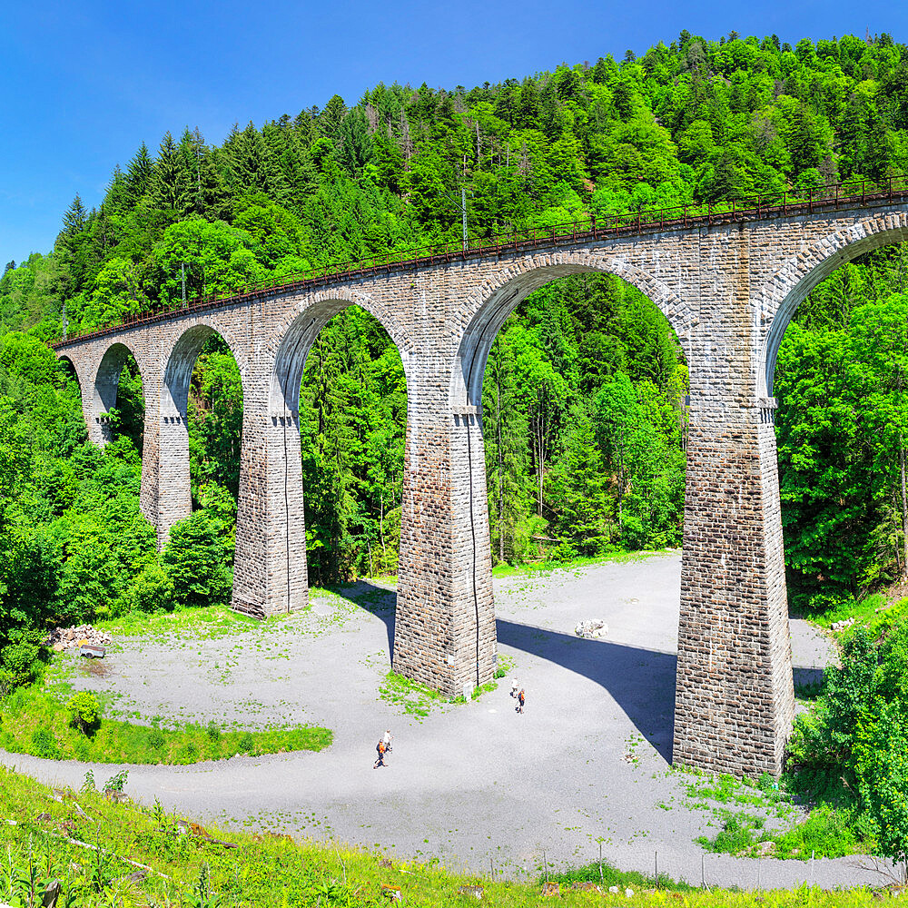 Ravenna Bridge, Viaduct of Hollentalbahn train, Breitnau, Hollental Valley, Black Forest, Baden-Wurttemberg, Germany, Europe