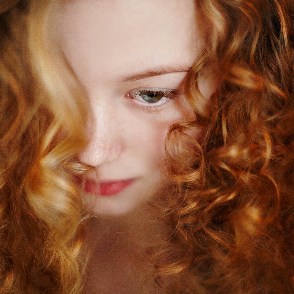 Close up of Caucasian teenage girl