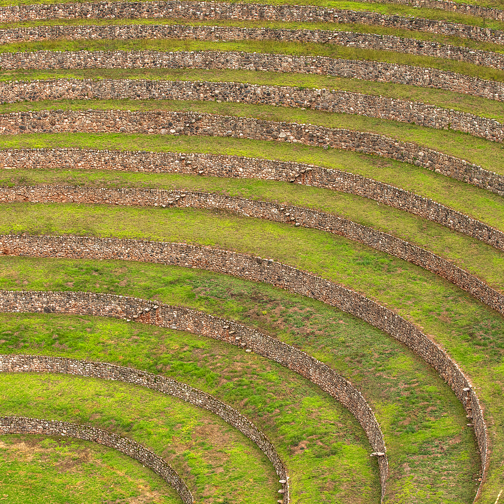 Terraced Inca ruins in Sacred Valley of the Incas