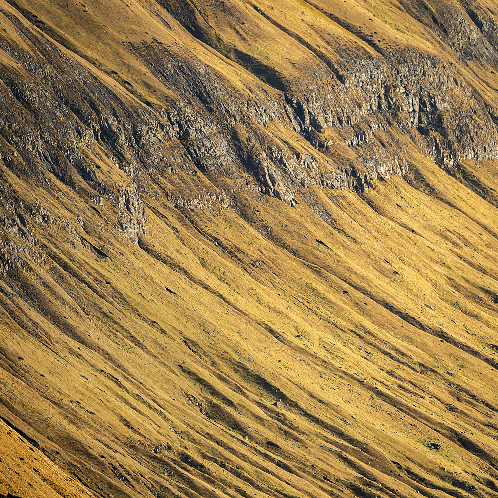 Detail of mountain, Eysturoy Island, Faroe Islands, Denmark, Europe