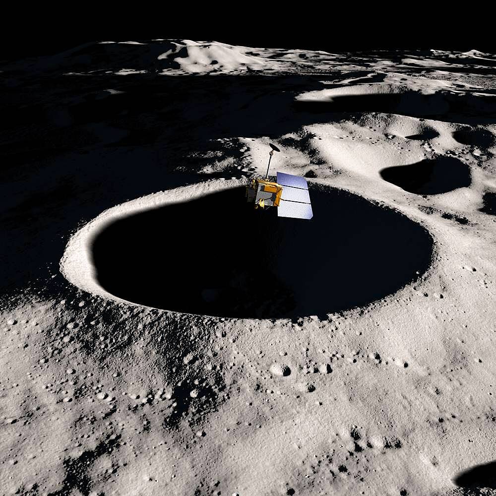 LRO Over Lunar South Pole, Artist Concept