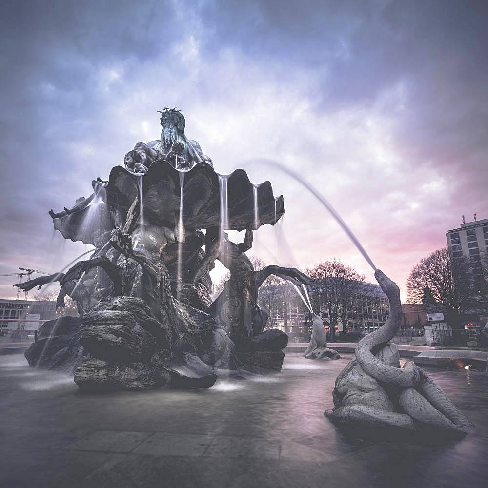 Neptun fountain at Alexanderplatz square, Berlin, Germany, Europe