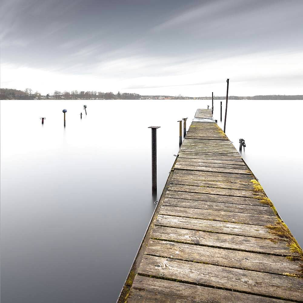 Abandoned jetty at the Schwielochsee, Brandenburg, Germany, Europe