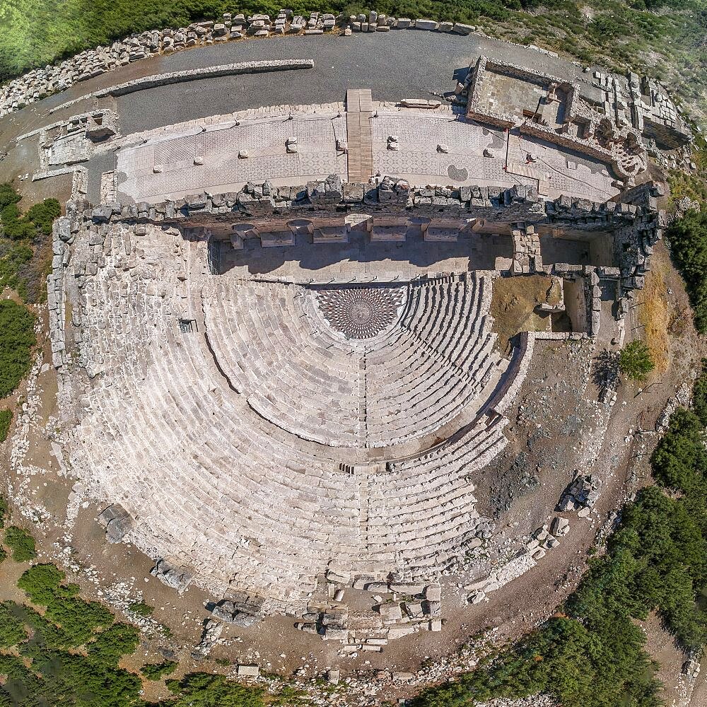 Odeon, Medusa mosaic, Kibyra ancient city in Golhisar, Burdur, Turkey, Asia