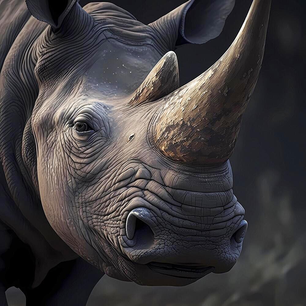 Rhinoceros, ai generated