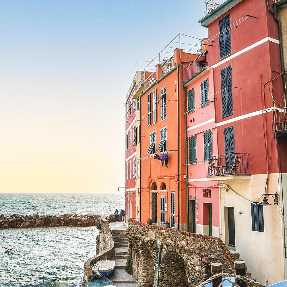 Habor at Riomaggiore, a fisherman town in Cinque Terre, Liguria, Italy, Europe