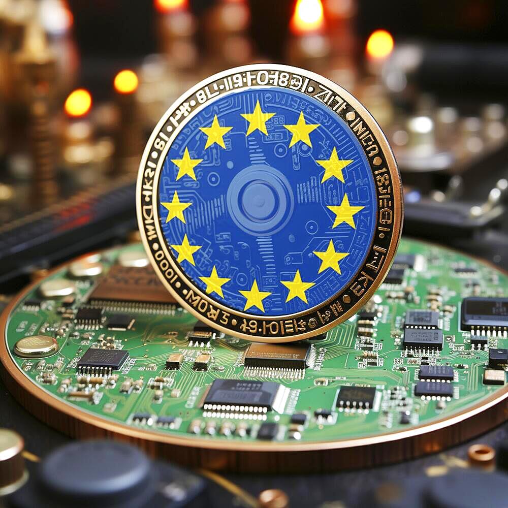 Digital currency in the euro area, digital euro, ai generated