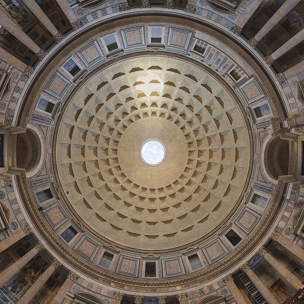 The dome of the pantheon in Rome, Italy, Europe