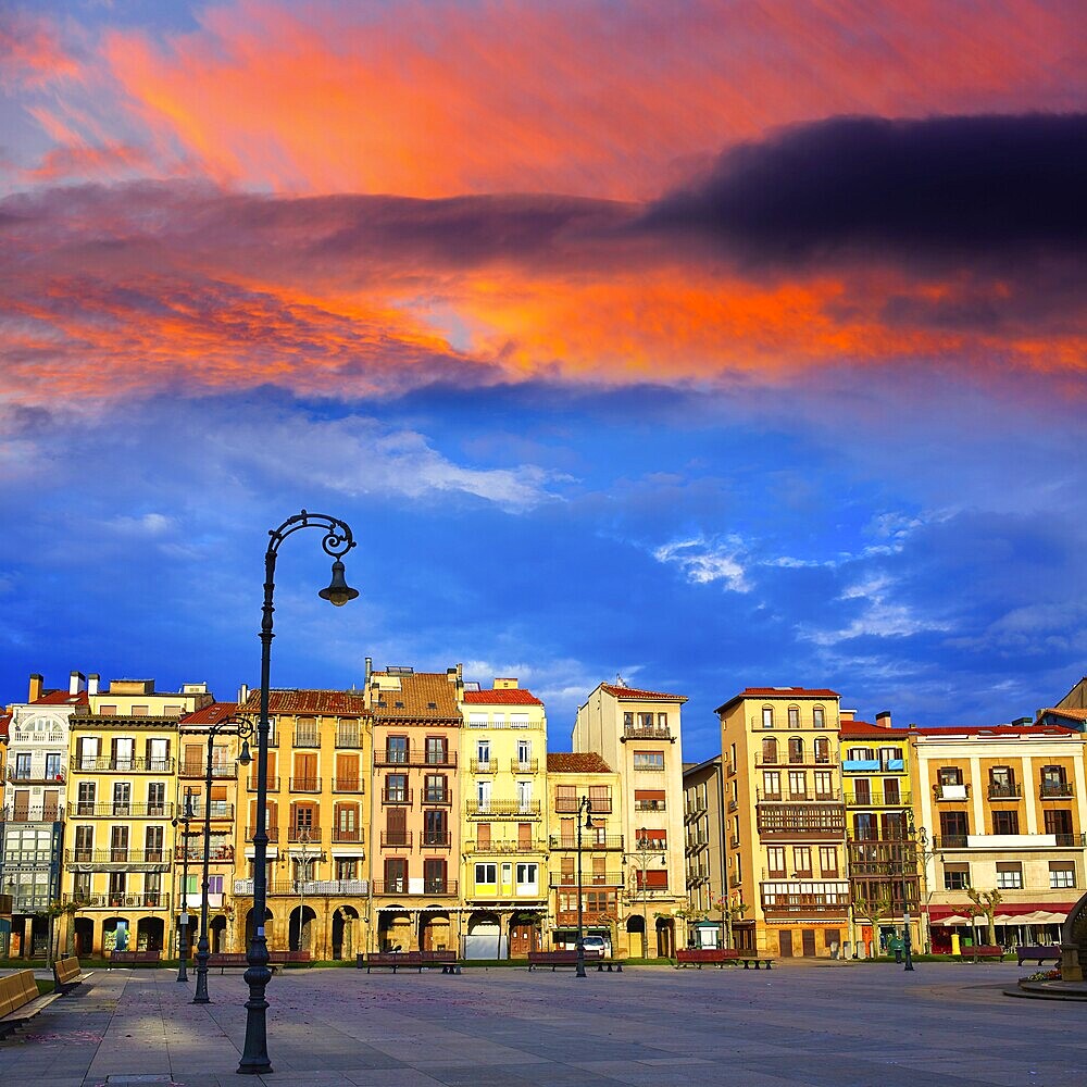 Pamplona Navarra in Spain plaza del Castillo square downtown