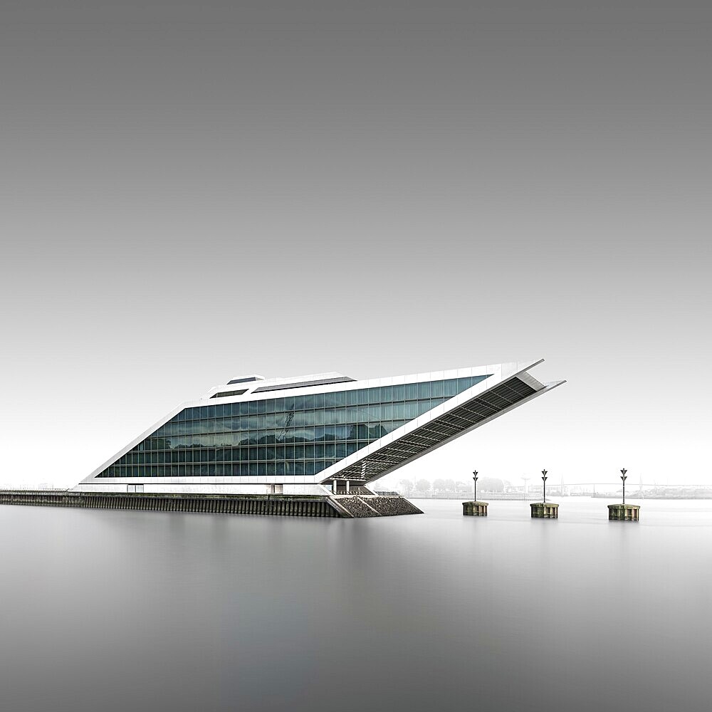 Long exposure of the sight Dockland near the harbour of Hamburg, Germany