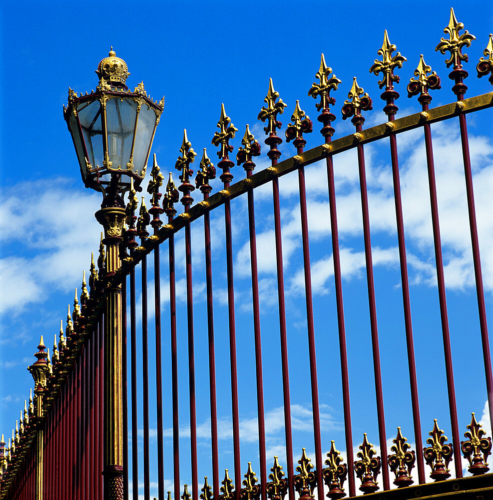 Ornate street light and railings, Vienna, Austria, Europe