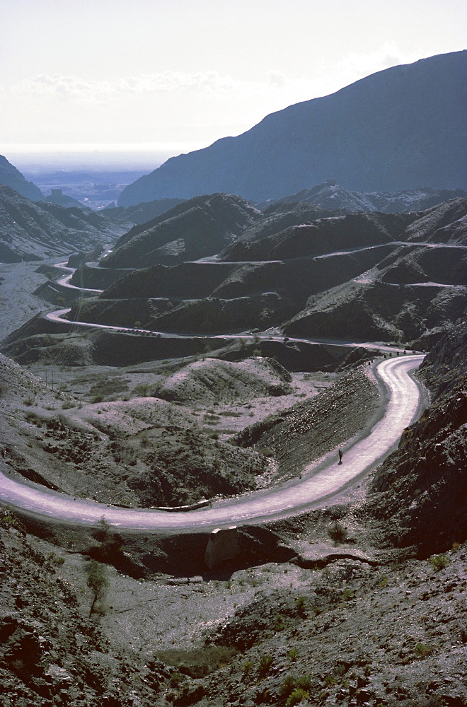 Winding road, Khyber Pass area, North West Frontier Province, Pakistan, Asia