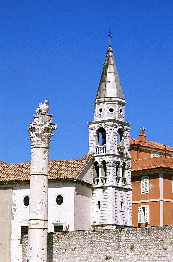 Tower St. Stosija, Forum area, Zadar, Dalmatia, Croatia, Europe